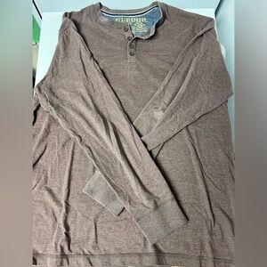 Weatherproof Vintage Long Sleeve Henley Tee-Brown-XL